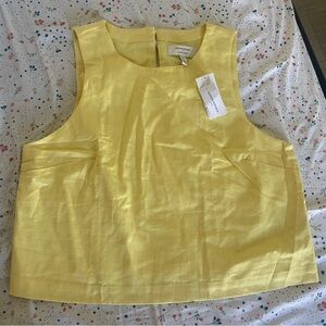 Cute Summer Butter Yellow Linen blend top